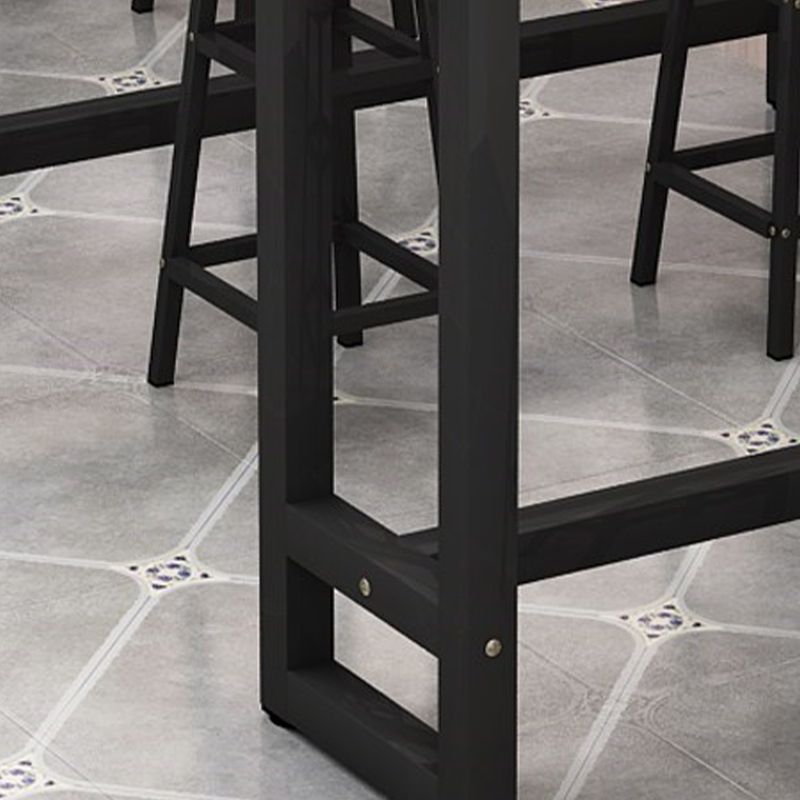 Modern Style Wood Bar Stool Table Rectangle Bar Table for Cafe and Breakroom