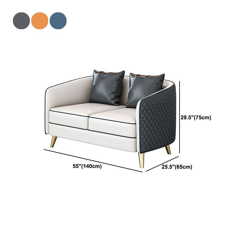 25.59" Wide Faux Leather Sofa Contemporary Standard Sloped Arm Sofa