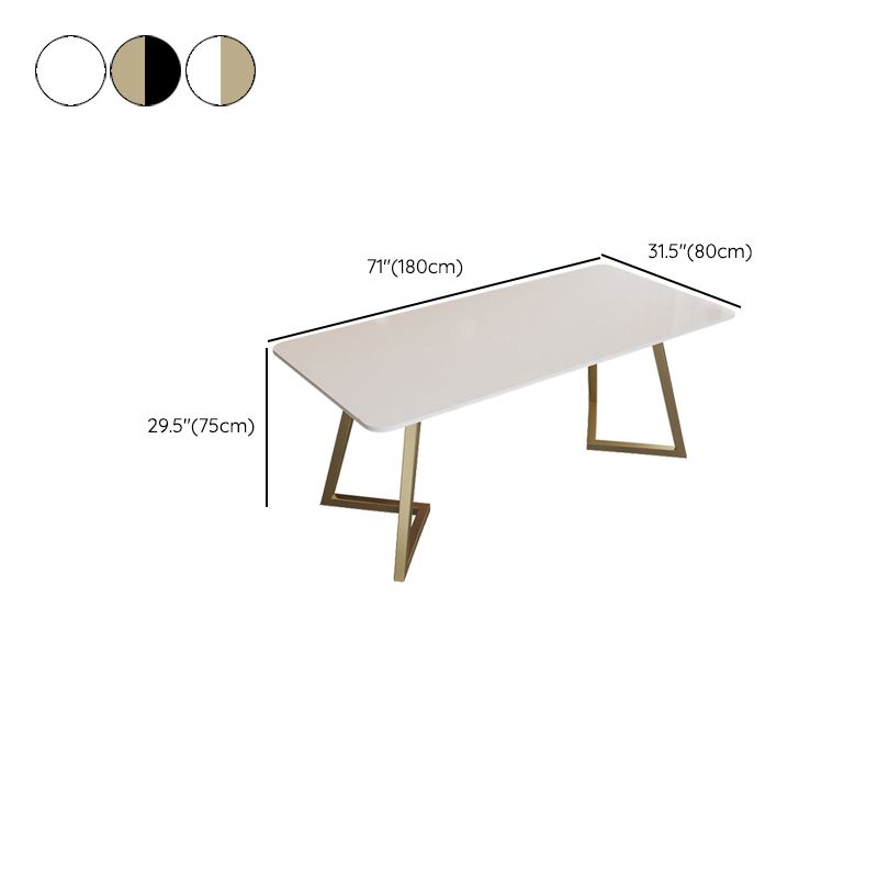 Glam Writing Desk Rectangular Secretary Desk with Metal Legs