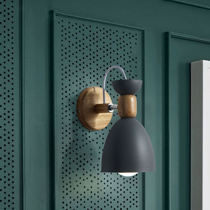 1 Light Wall Sconce Modern Macaron Style Metal Wall Lighting for Living Room