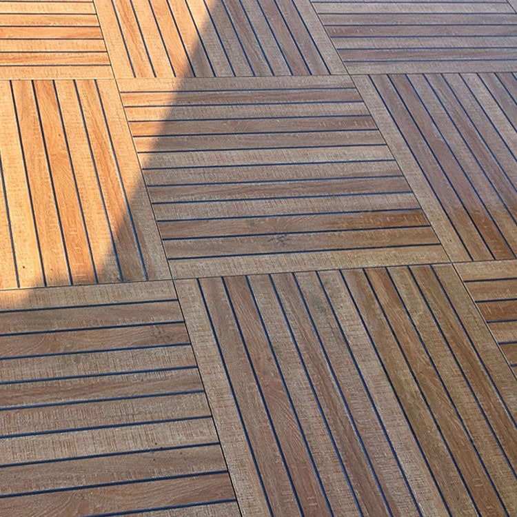 Outdoor Deck Tiles Composite Snapping Stripe Wooden Deck Tiles