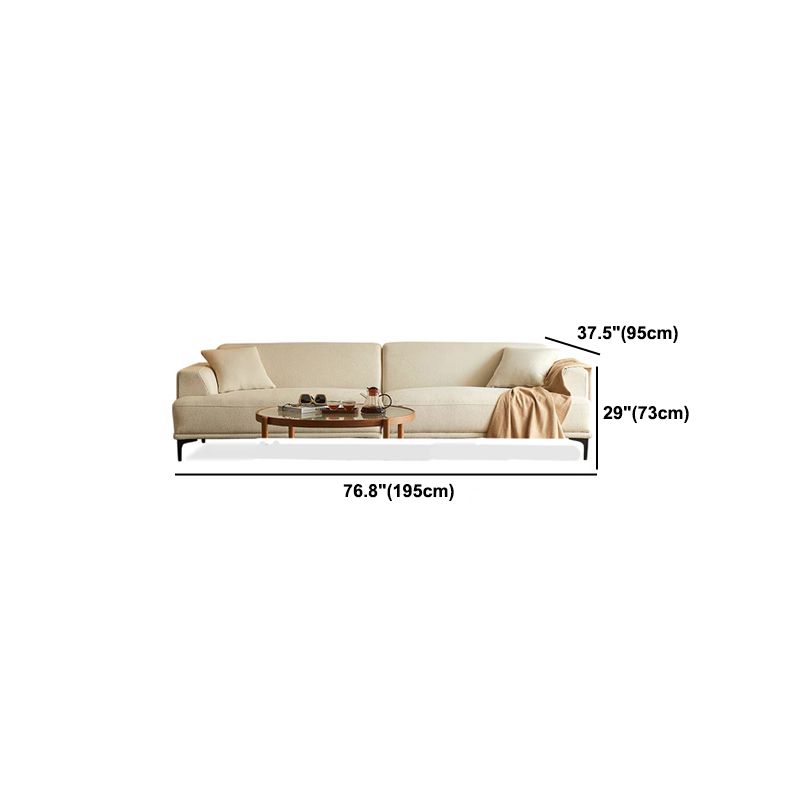 Modern White Upholstery with Built-in Armrest and Cushioned Suede Back