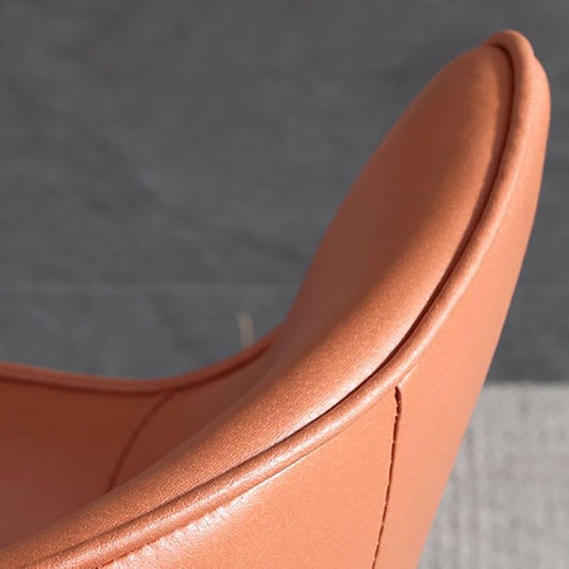 Faux Leather Side Chair Industrial Style Arm Solid Back Dining Side Chair for Home