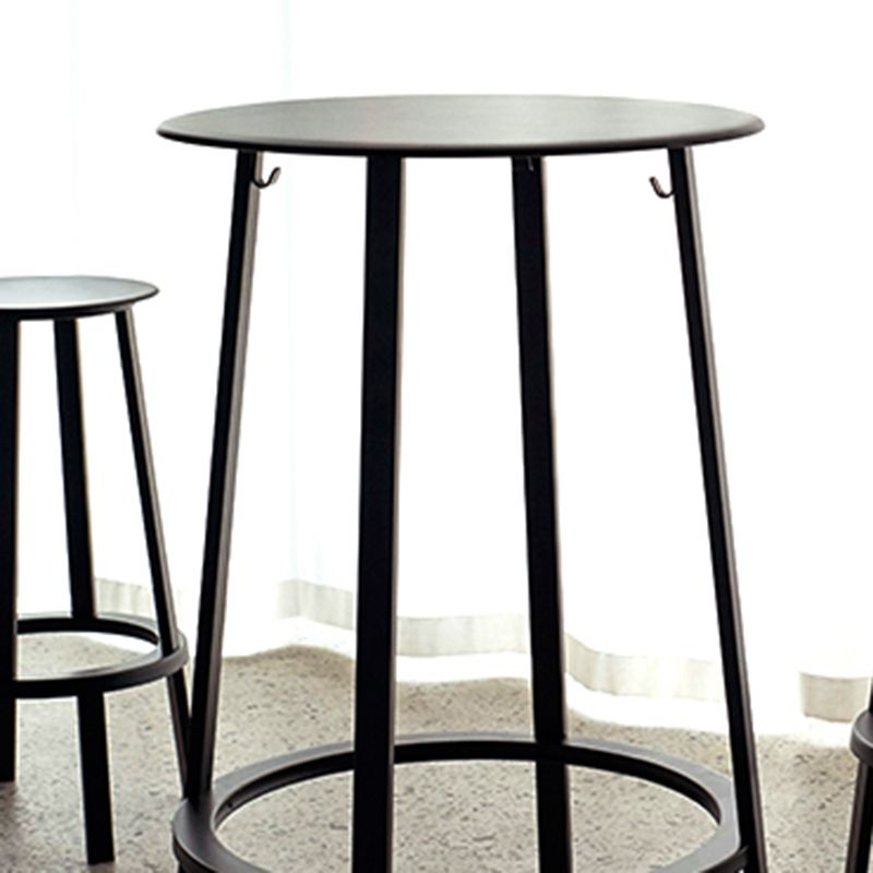 Contemporary Backless Barstool Round Seat Armless Bar Stools with 4 Metal Legs