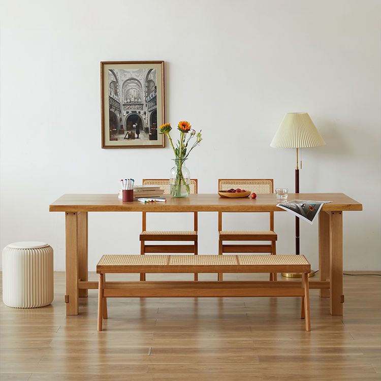Modern Style Rectangle Dining Table Wood Table with Plastic Legs for Home