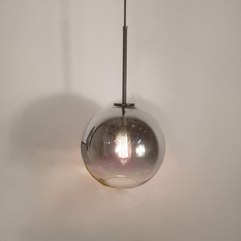 Glass Globe Pendant Light in Modern Artistic Style Electroplate Iron Hanging Lamp