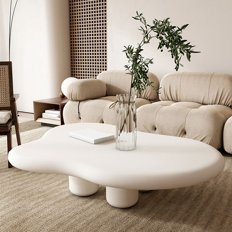Scandinavian Coffee Table 4 Legs  & Free form Wooden in White