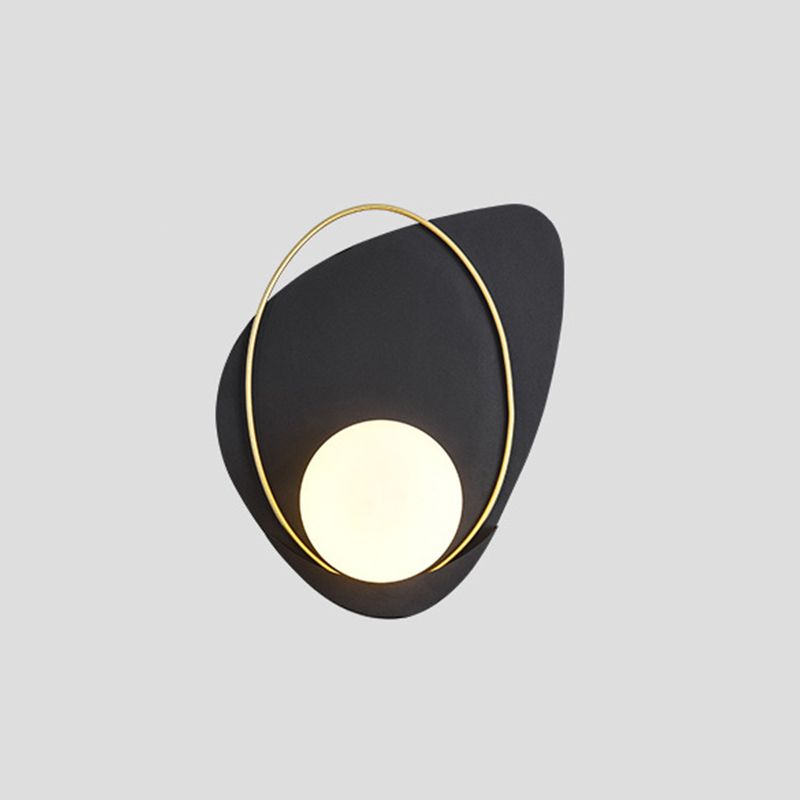 Metallic Petal Shaped Flush Wall Sconce Postmodern Single Living Room Wall Light Fixture