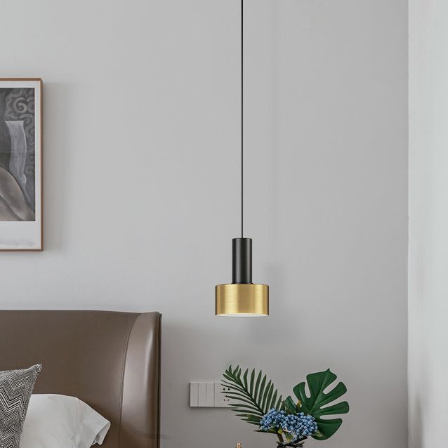 Metalen cilindrische schaduw hanglampen moderne stijl 1 kop hangende montage voor slaapkamer