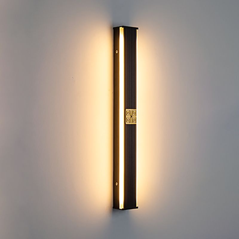 Mur de l'aluminium moderne bande lumineuse 2 lumières applique murale en noir pour la cage d'escalier