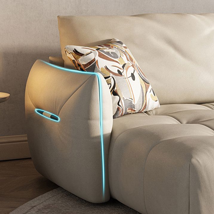 32"H Mid-Century Modern Sectional Sofa Leather Stain-Resistant Sleeper Sectional