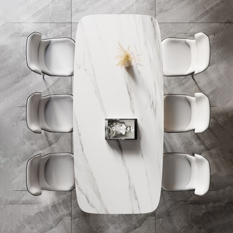 Modern Stainless Steel Dinette Set 1/2/5/7 Pieces Sintered Stone Top Dining Table Set