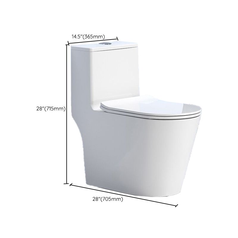 Traditional Floor Mount White Toilet Slow Close Seat Included Toilet Bowl for Bathroom