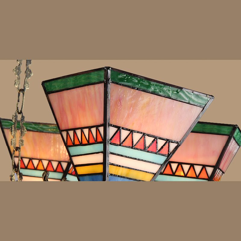 Corne Plafond Pendentif Tiffany Style Victorien Treated Tanker Taching Chandelier for Hotel
