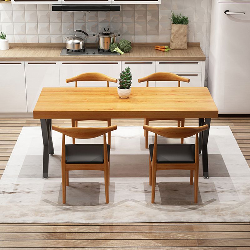 Industrial 1/4/5 Pieces Furniture Rectangle Solid Wood Dining Chairs Set in Brown