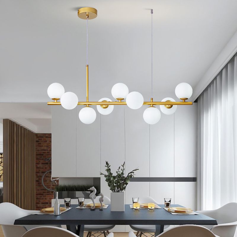 Round Island Chandelier Lights Contemporary Glass Chandelier Lighting Fixtures for Dining Table