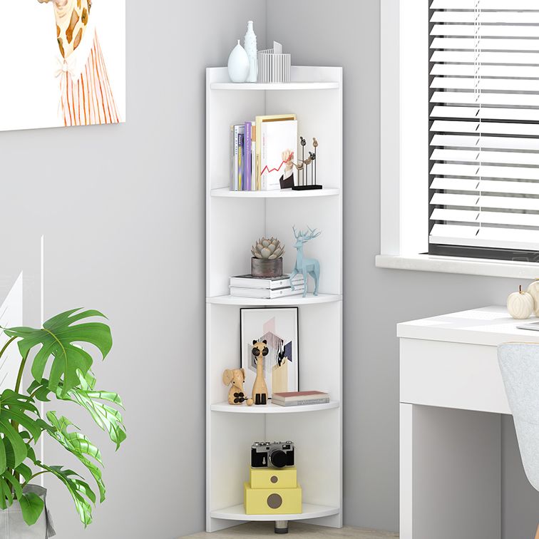 Closed Wooden Bookshelf Modern Home Living Room Multi-layer Corner Bookcase