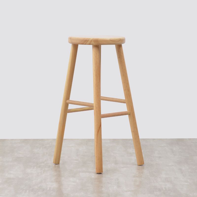 Living Room Simple Wood Barstool 4 Legs Bar Stool with Pedal