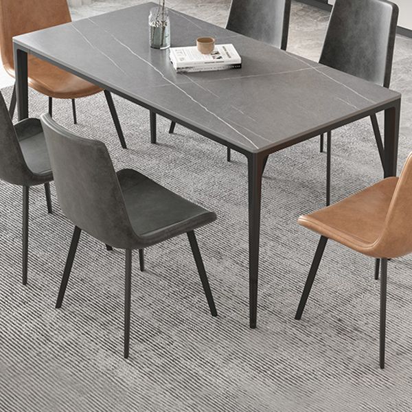 Contemporary Dining Table Set 1/4/5/7 Pcs Rectangle Dining Table with Armless Chairs