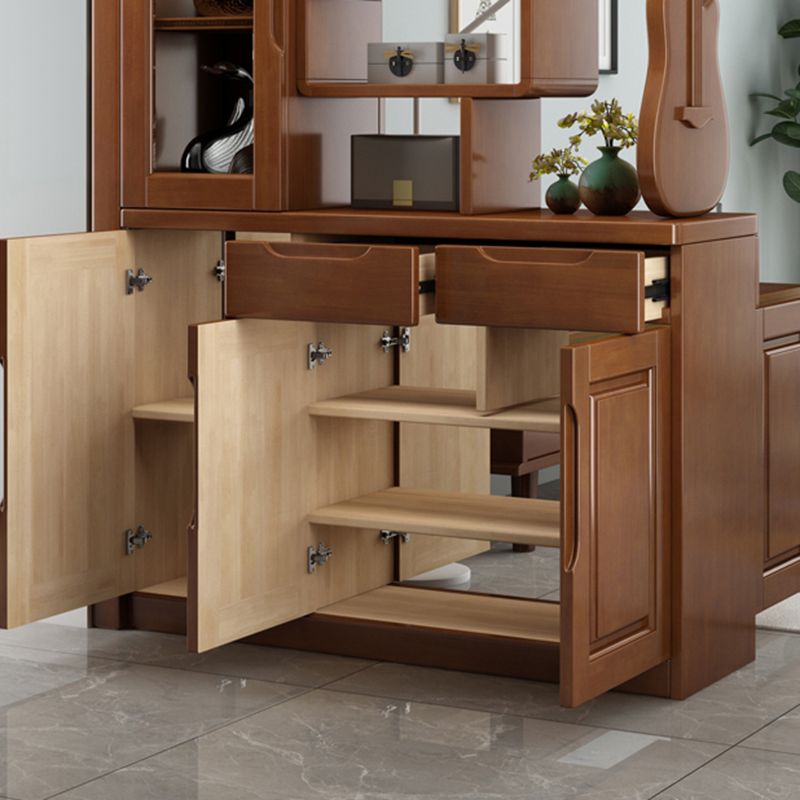Solid Wood Cabinet 14.96" Wide Accent Cabinet with Drawers and Shelves