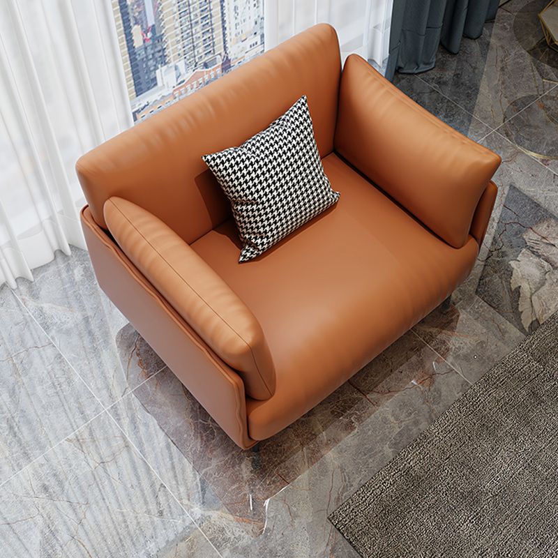 Contemporary Fabric Cushions Sofa 32.28"High Tuxedo Arm Single Cushion Seat Sofa