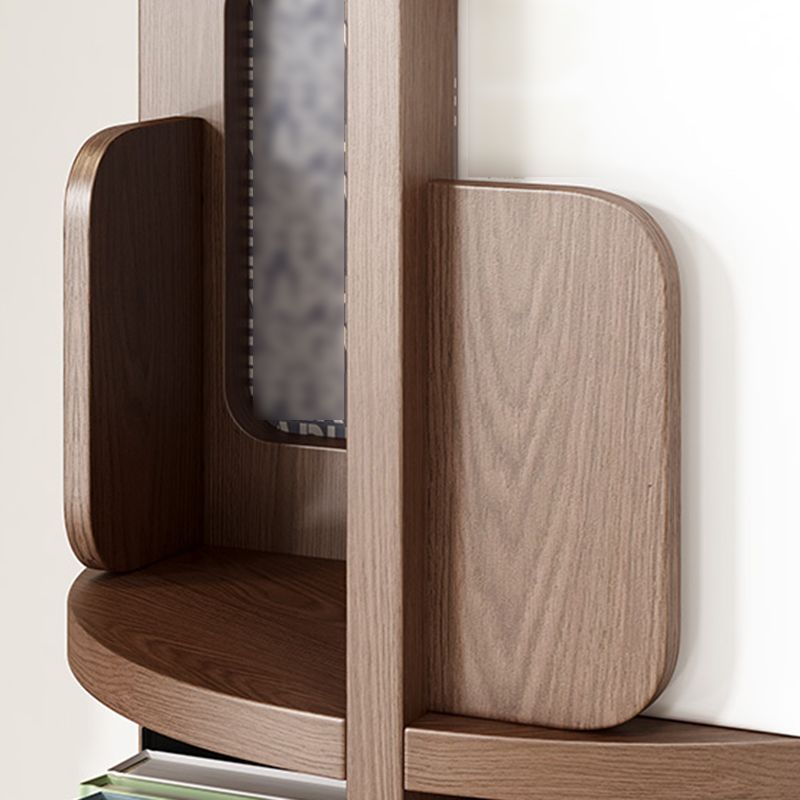 Contemporary Style Bookcase Closed Back Solid Wood Bookshelf for Home Office