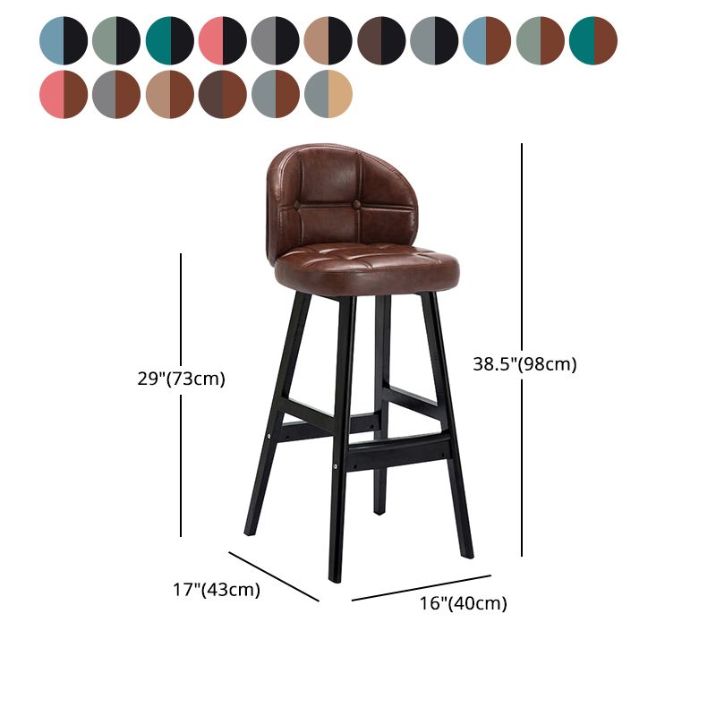 Taburete moderno sin brazos para mostrador, taburete de Bar de madera para el hogar con Pedal y cojín
