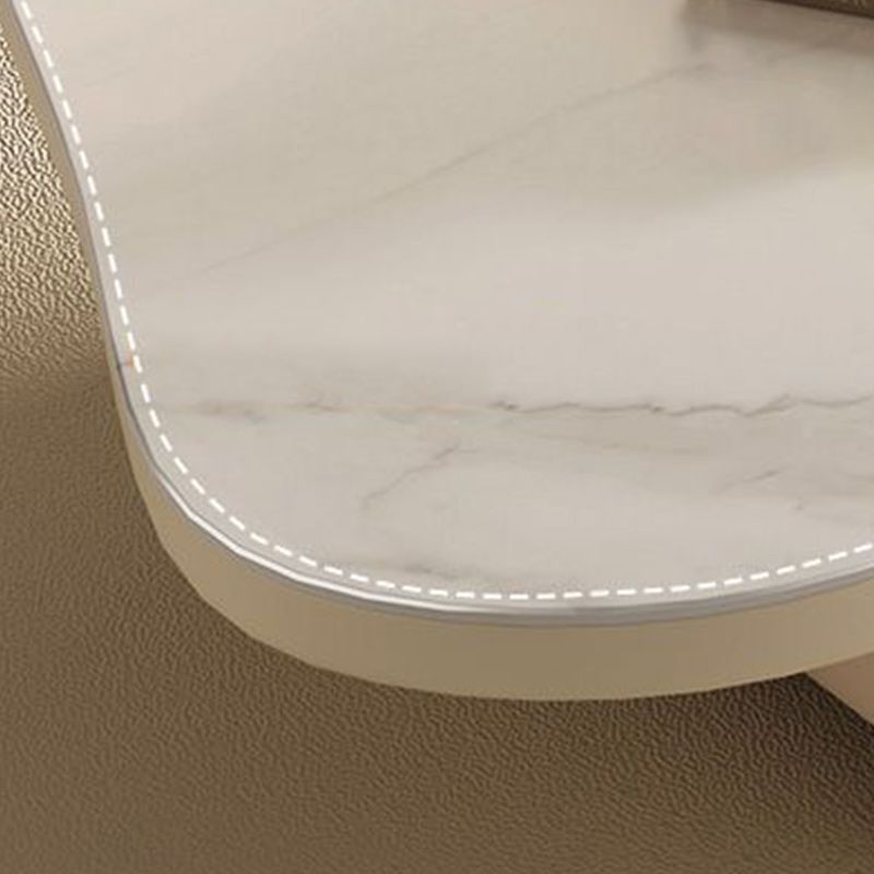 Stone Geometric Contemporary Coffee Table Single Cocktail Table with Storage Drawers