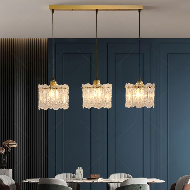 Gold Glass Pendant Lighting Fixtures Minimalism Ceiling Pendant for Dining Room