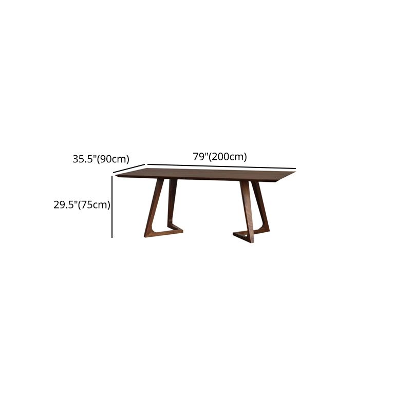 Rectangle Double Pedestal Table Modern Pine Solid Wood Dining Site Table
