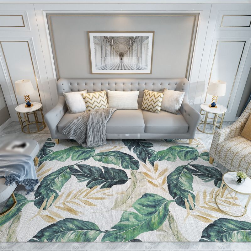 Modern Indoor Rug Minimalist Fish Print Polyster Carpet Washable Anti-Slip Carpet for Living Room