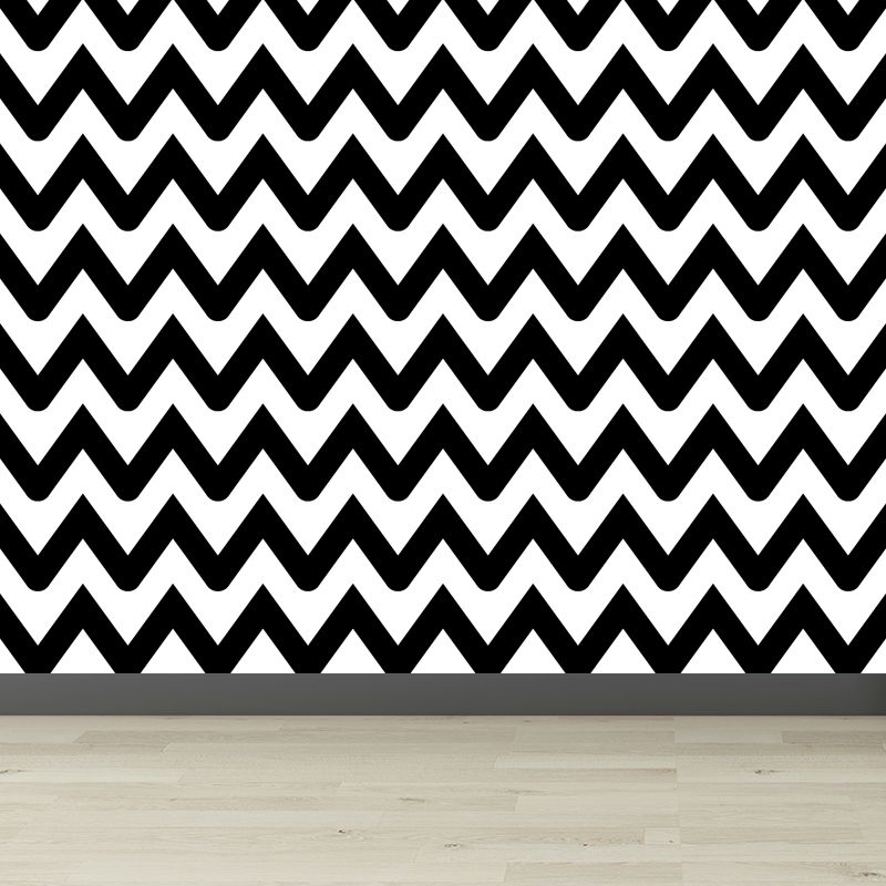 Whole Geometric Shapes Wallpaper Mural Black and White Non-Woven Wall Covering for Decor, Custom