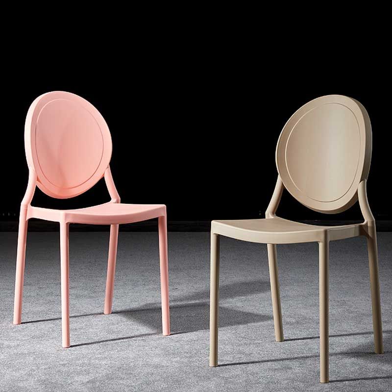 Glam Style Plastic Side Chair Matte Finish Dining Chair for Dinning Room