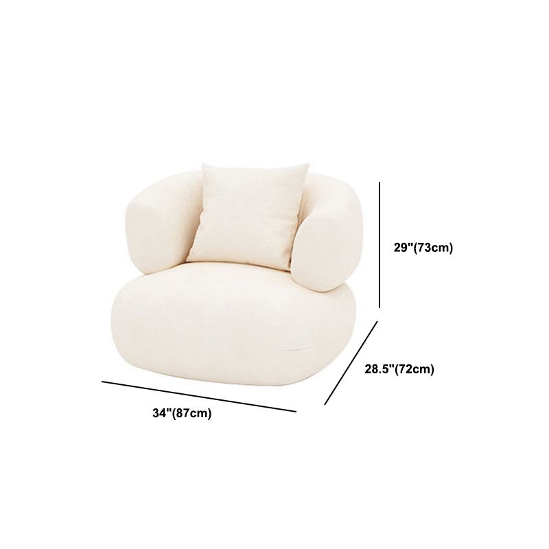 Wool White Tuxedo Arm Sofa Contemporary Standard Sofa with Tight Back