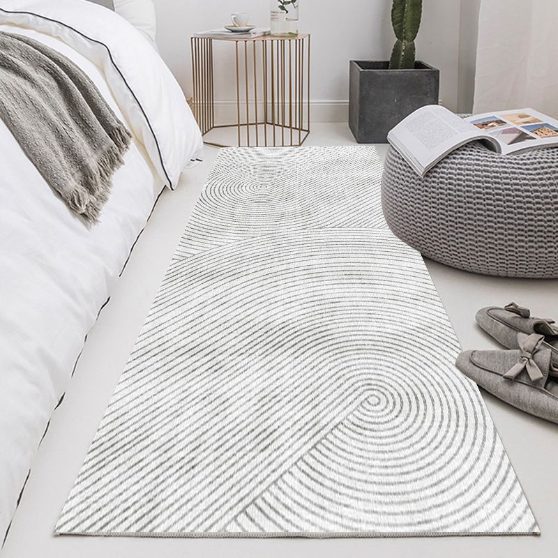 Gray Modern Rug Blending Abstract Stripe Indoor Rug Washable Rug for Living Room