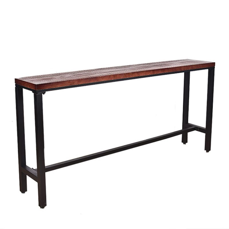 Industrial 1/5 Pieces Bar Table Set Rectangle Pine Wood Counter Table for Cafe