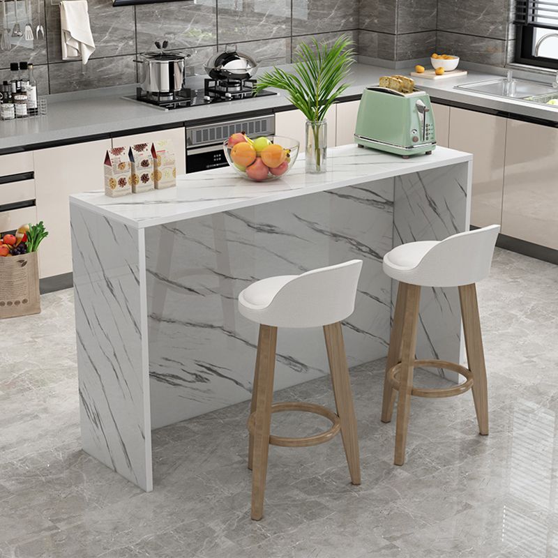 Matte Finish Manufactured Wood Pub Table Rectangle Bistro Table for Living Room