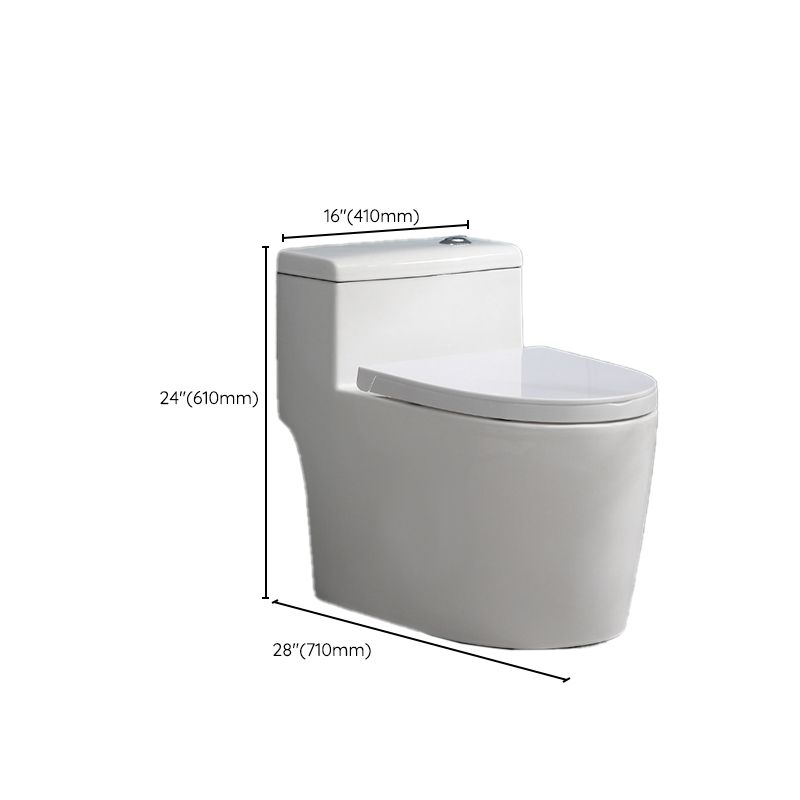 White Ceramic All-In-One Toilet Modern Floor Mounted Toilet Bowl