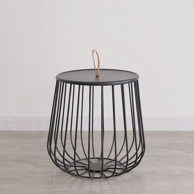 Iron Round Coffee Table Mid-Century Modern Frame Coffee Cocktail Table