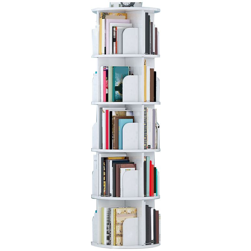 Contemporary Freestanding Book Organizer Circular Bookcase with Shelf