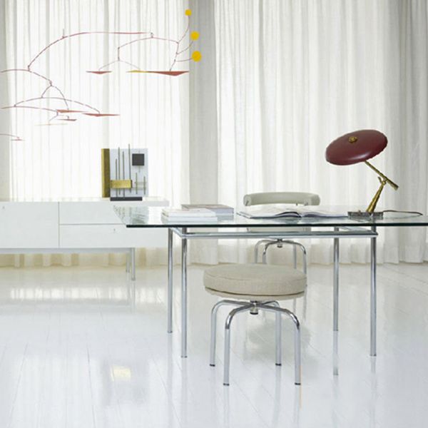 Mesa de comedor rectangular contemporánea mesa interior con 4 patas de metal