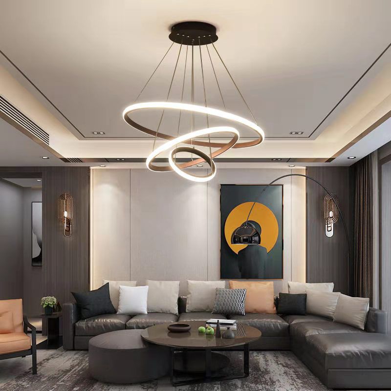 Modern Dining Room Lighting multipli lampadario lampadario rotondo in metallo lampadario