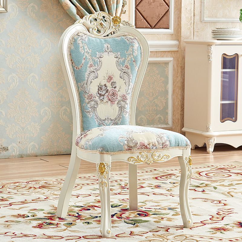 Victorian Dining Room Chair with 4 Wood Legs Parsons Chair for Home Use