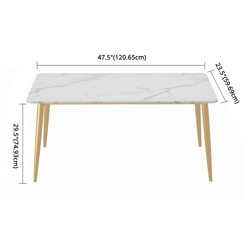 Juego de mesa de comedor de piedra sinterizada escandinava Rectángulo blanco Uso del hogar Set de comedor