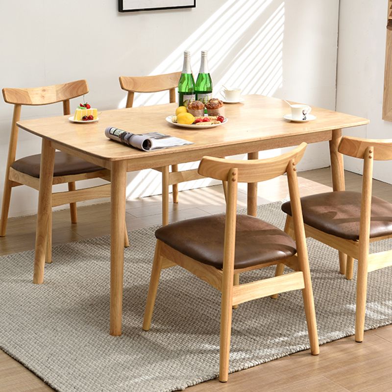 Moderner Stil Massivholz Esstisch Rechtecktisch mit 4 Beinen für Zuhause