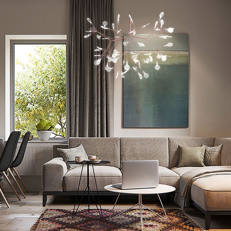 Luce a ciondolo a LED in oro acrilico nella moderna lampada appesa in acciaio inossidabile in acciaio inossidabile