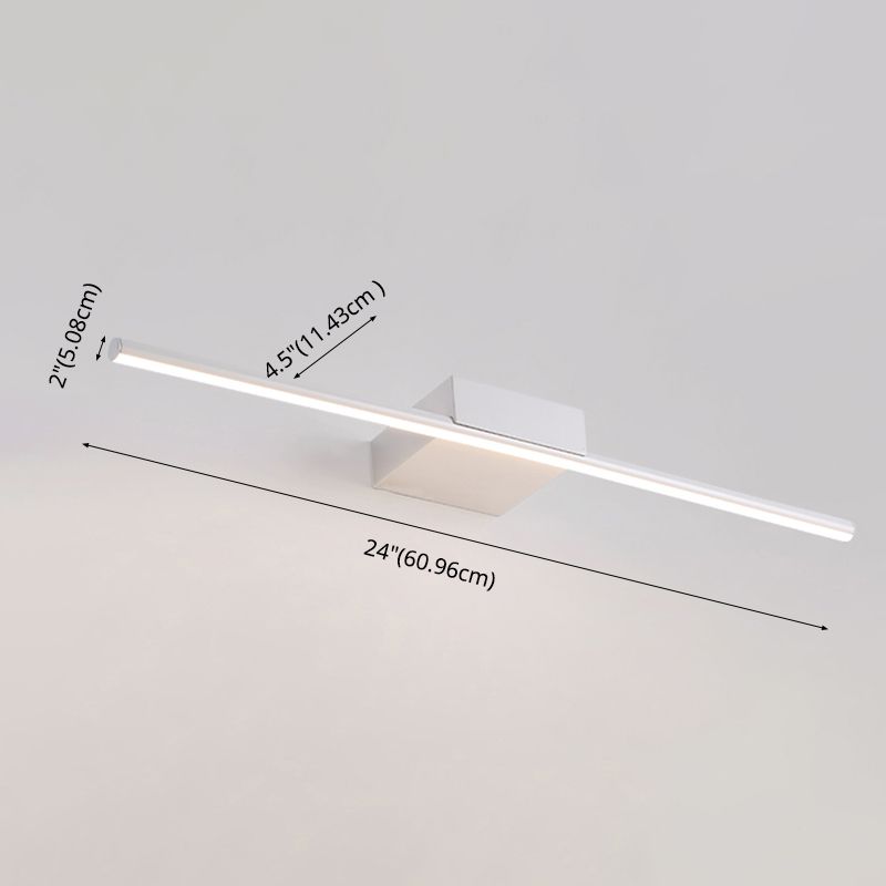 Minità di vanità in metallo lineare Minimalismo Minimalismo a 1 luci a parete per bagno