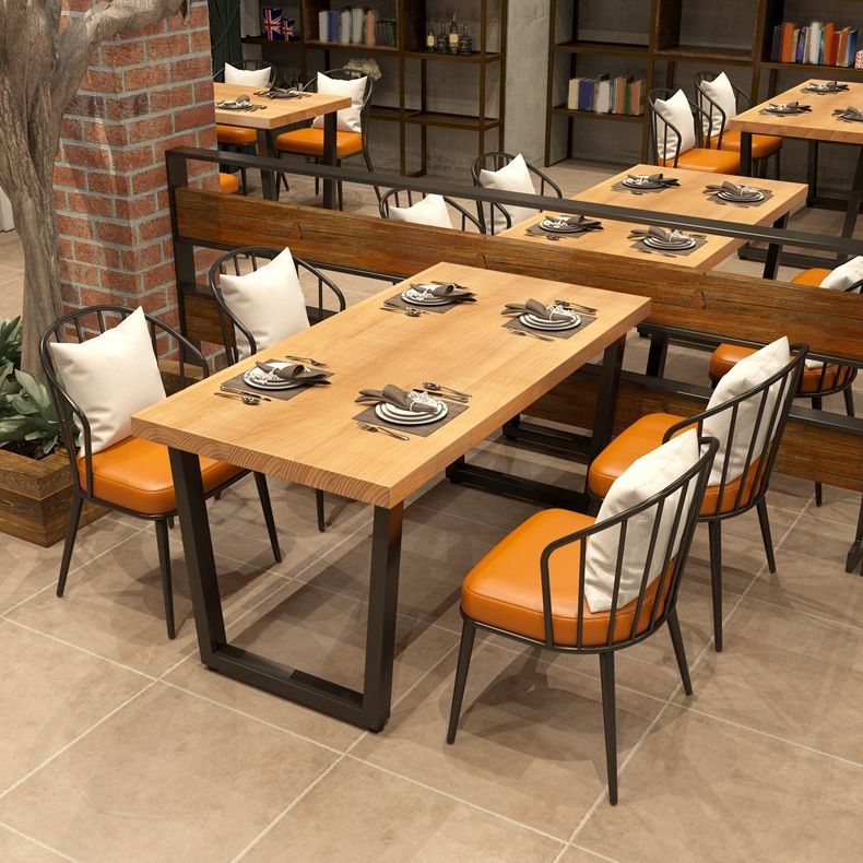 Light Wood Finish Dining Table Set 1/4/5 Pieces Industrial Dinette Set for Home