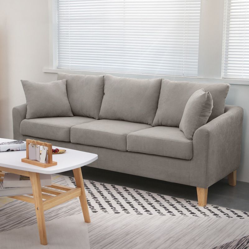 Scandinavian Pillow Top Arm Sofa with Sewn Pillow Back for Apartment