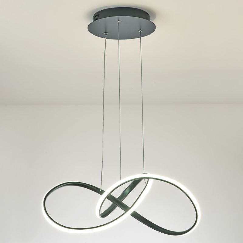 1-Light Metal Linear Chandelier Modern Hanging Pendant Light Fixture